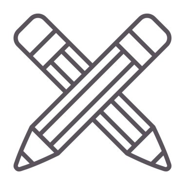 Kalem ince çizgi vektör simgesi