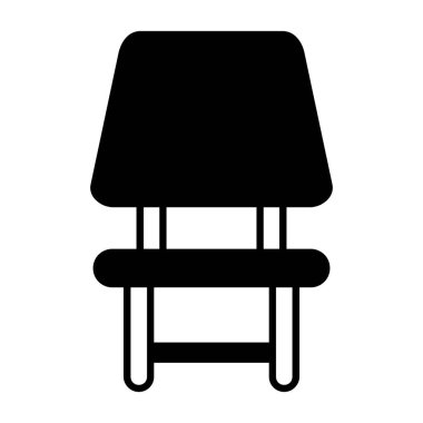 Sandalye Düz Vektör Simgesi