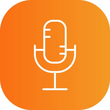 mikrofon düz simgesi, vektör illüstrasyonu