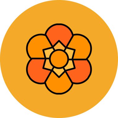 Çiçek simgesinin vektör illüstrasyonu