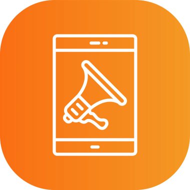 Benzersiz megafon vektör çizgisi simgesi