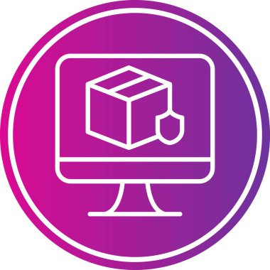 Eşsiz dizüstü bilgisayar kutusu çizgisi vektör simgesi