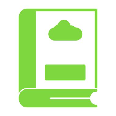 Bulut hesaplama simgesi. biçim düz sembol, eko yeşil renk, yuvarlak açılar, beyaz arkaplan.