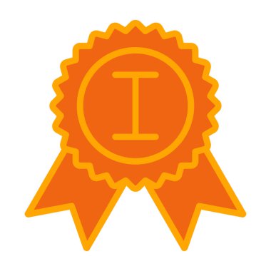 Kurdele ikonlu rozet. Rozet ödülü ve kurdele simbol.