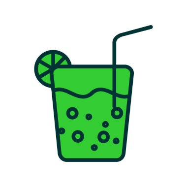 Beyaz arkaplanda yeşil çay demliğinin vektör çizimi.