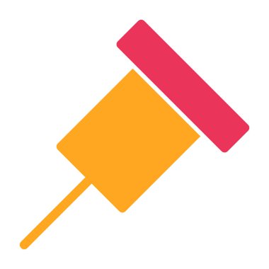 Boya fırçası simgesi soyut bir grupta izole edildi