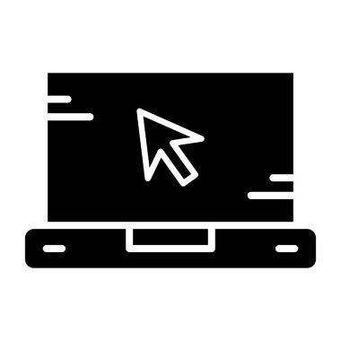 imleç glif düz vektör simgesi