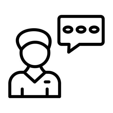 Konuşma balonu ikonu. ince çizgi tasarımı.