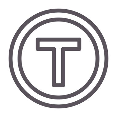 Para vektörü ince çizgi simgesi