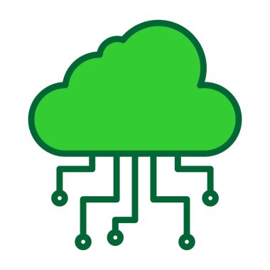 Bulut ve teknoloji simgesinin vektör çizimi