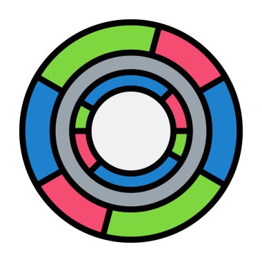 Pasta grafiğinin vektör çizimi modern simge