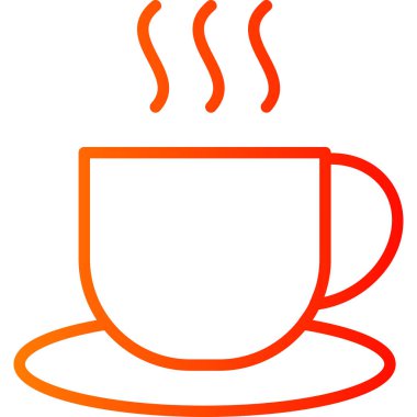 Beyaz arka planda bir fincan sıcak içecek, illüstrasyon, vektör.