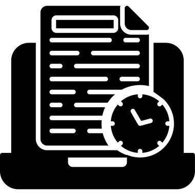 Bir saat simgesinin vektör illüstrasyonu