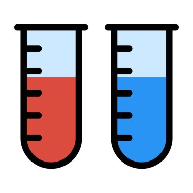 Test tübü vektör simgesi. Grafik ve web tasarımı için beyaz arkaplanda izole edilmiş resimler.