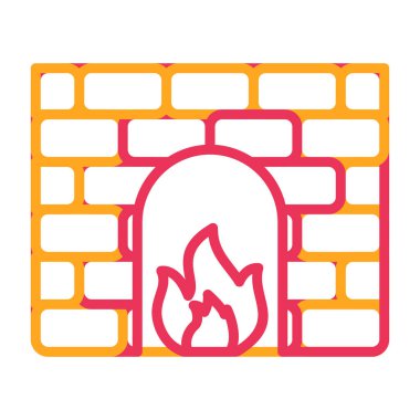 Şömine. Web simgesi basit illüstrasyon