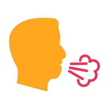 İnsan burun ikonu olan izole bir adam. vektör