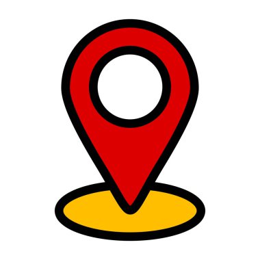 harita konumu düz simge, vektör, illüstrasyon