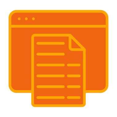 Turuncu simgeli kağıt belge, basit vektör illüstrasyonu