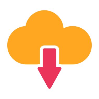 Bulut İndirme Düz Vektörü Simgesi