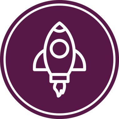 roket simgesi, vektör illüstrasyonu