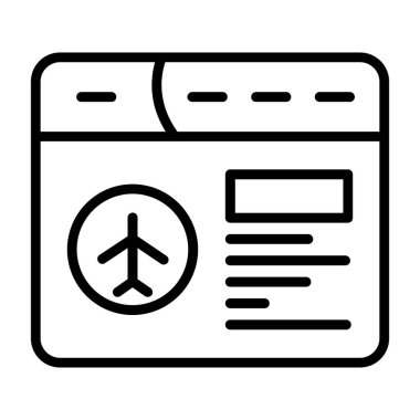 seyahat bileti ikonu vektör özeti çizimi