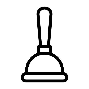 Süpürge ikon vektörü. İnce çizgi işareti. izole edilmiş sınır sembolü çizimi