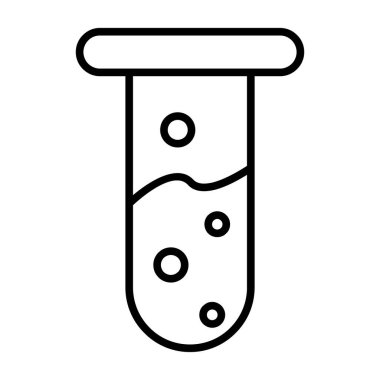 Deneme tüpü ikonu. Beyaz arkaplanda izole edilmiş web tasarımı için özet test tüpü vektör simgesi