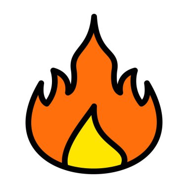 Yanan Ateş Simgesi Vektör İllüstrasyonu