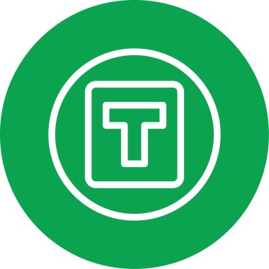 Yeşil ve beyaz bir ikonun vektör illüstrasyonu