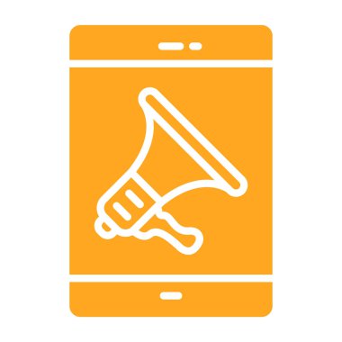 megafon ve akıllı telefon vektör simgesi.