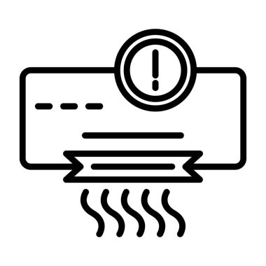 Uyarı hata simgesi ana hatları vektörü. Alarm alarmı