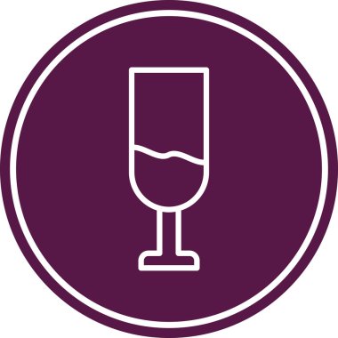 Şarap kadehi vektör simgesi. Kişisel sayfa ve ticari illüstrasyon için basit vektör çizimi