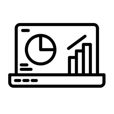 Pasta grafiği simgesi olan dizüstü bilgisayar, satır biçimi