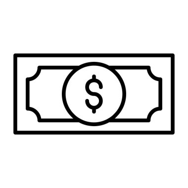 Dolar vektör ince çizgi simgesi
