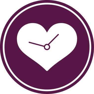 Kalp yuvarlak vektör simgesi