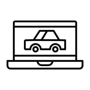 araba simgesi, vektör illüstrasyonu