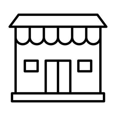 Dükkan ikonu. beyaz arkaplanda izole edilmiş web tasarımı için depolama vektör simgesi