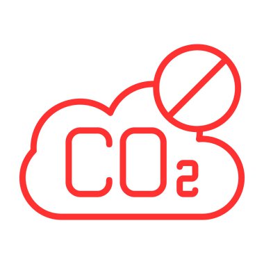 CO2 karbondioksit bulut simgesi ana hat biçiminde