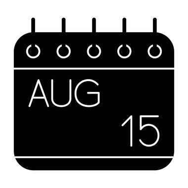 Ağustos 15 glyph simge tasarımı