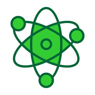 Yeşil atom simgesinin vektör illüstrasyonu