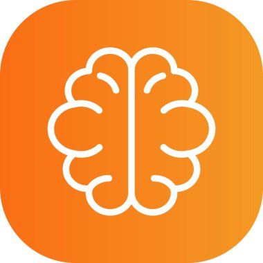 Beyin vektörü illüstrasyon simgesi tasarımı atio