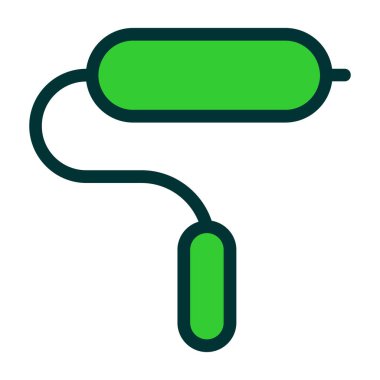 Boya silindiri ikonu. Web için boya silindiri vektör simgelerinin özet çizimi