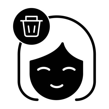 Kadın alışveriş sepeti simgesi