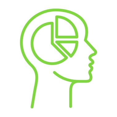 Beyin ikonu ile insan kafasını yönlendir. Beyin sembolü. İnsan beyni işareti. Beyin düşünüyor.