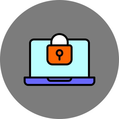 Dizüstü bilgisayar simgesi vektör çizimi