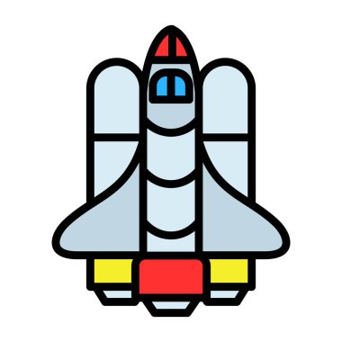 Uzay gemisi. Web simgesi basit illüstrasyon