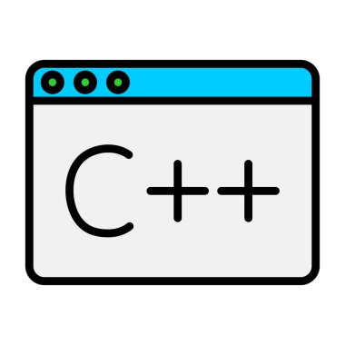 Kodlama. Web simgesi basit illüstrasyon