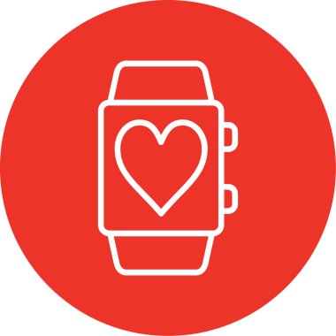 kalp saati ikon vektör illüstrasyonu