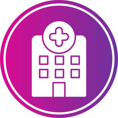 Hastane vektör simgesi. Kişisel ve ticari illüstrasyon için basit illüstrasyon.