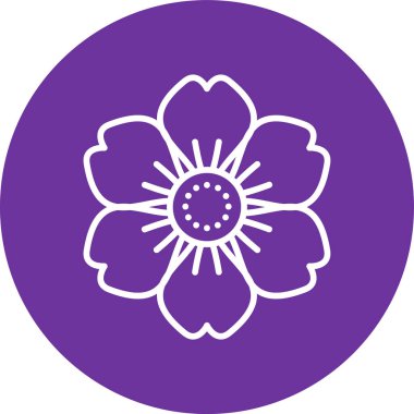 Çiçek. Web simgesi basit illüstrasyon